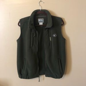 Green fuzzy drake vest size 16 (S-M)